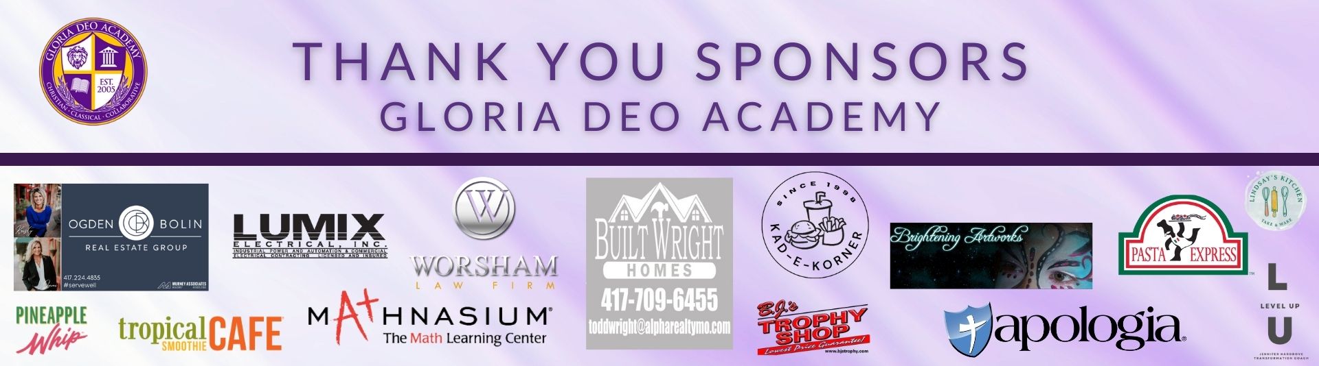 Gloria Deo Academy 2022 Business Sponsors
